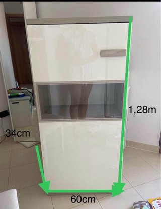 Vetrinetta con ripiano in vetro