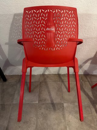 6 Sillas Coca-Cola Roja de Plástico