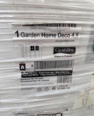 Caseta De Jardín En Resina 4,9 m2 Deco Gris Blanco