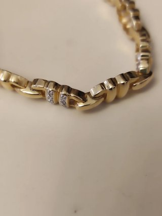 Pulsera oro de 18 kts con puntas de brillantes