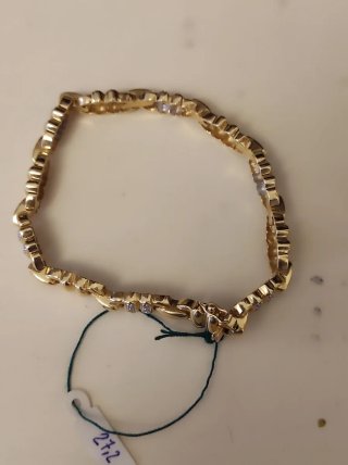 Pulsera oro de 18 kts con puntas de brillantes