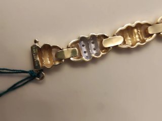 Pulsera oro de 18 kts con puntas de brillantes
