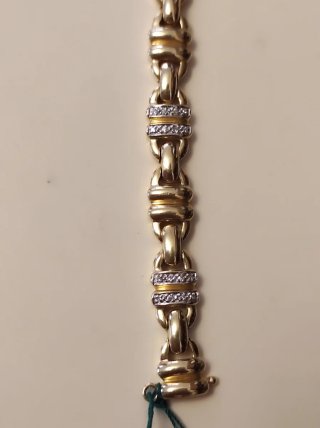 Pulsera oro de 18 kts con puntas de brillantes