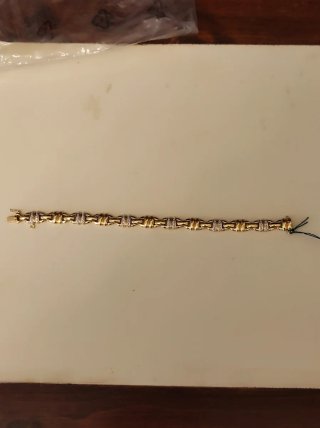 Pulsera oro de 18 kts con puntas de brillantes