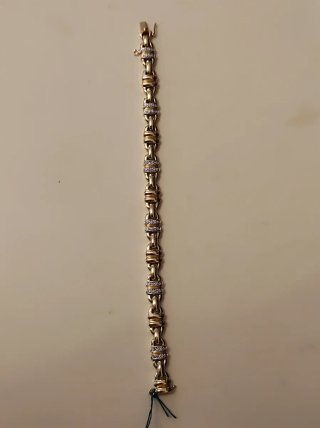 Pulsera oro de 18 kts con puntas de brillantes