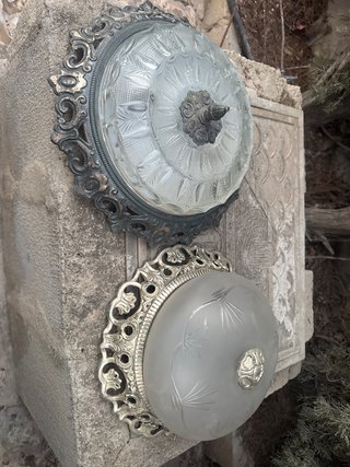 Plafón antiguo cristal tallado
