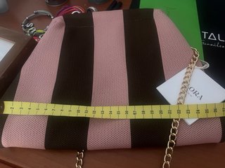 Bolso de mano y colgar Flora rayas rosa y marrón