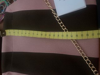 Bolso de mano y colgar Flora rayas rosa y marrón