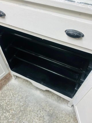 Mueble zapatero vintage con espejo y butaca