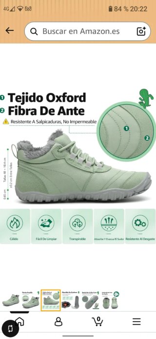 Stivali invernali Saguaro Barefoot da donna, taglia 39, verde