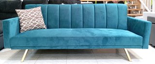 Sofá Cama Azul Teal Elegante