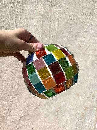 Lámpara cristales colores