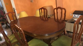 Mesa de comedor y 6 sillas y habitación muebles