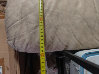 Sofá de piel de búfalo beige 3 plazas