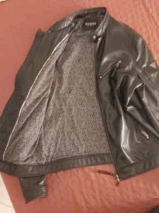 Giacca Guess nera uomo in pelle