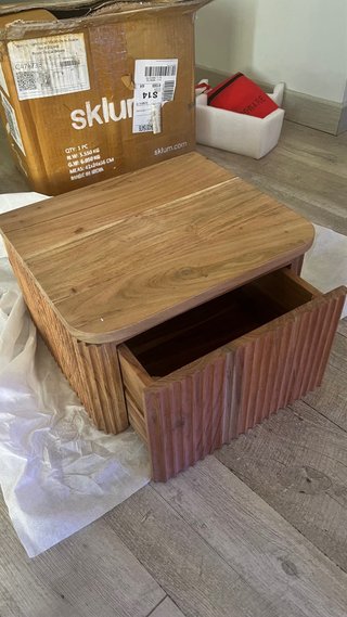 Mesita de noche Sklum madera