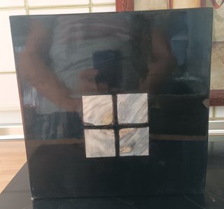 Set di 2 vasi decorativi neri e madreperla
