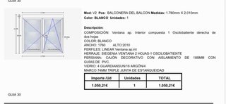 Ventanal doble SIN persiana