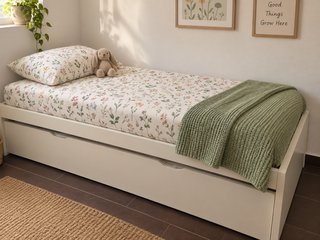 Cama nido Ikea blanca con cajones
