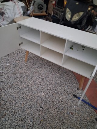 Mueble TV blanco madera