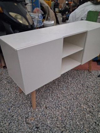 Mueble TV blanco madera