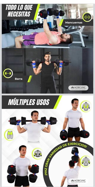 Mancuernas Ajustables con Guantes