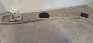 Sofá chaise longue beige tela