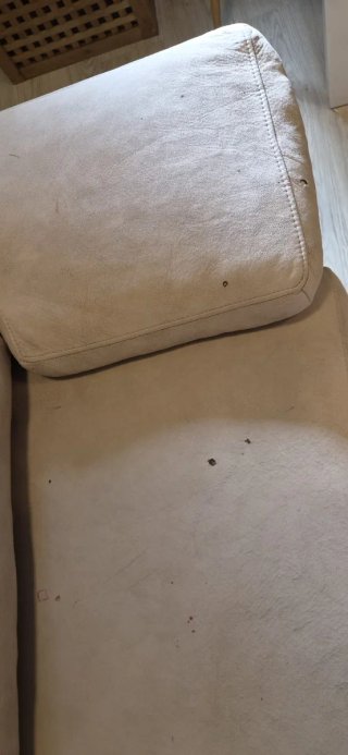 Sofá chaise longue beige tela