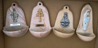 Benditeras de alabastro rosa (4 unidades)