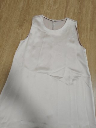 Vestido midi seda rosa talla S