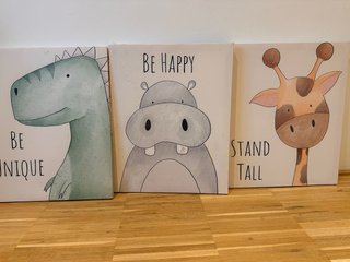 3 Cuadros Decorativos Infantiles Animales