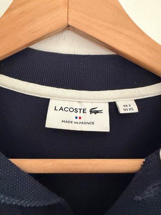 Polo Lacoste Blu/Bianco con Logo Coccodrillo