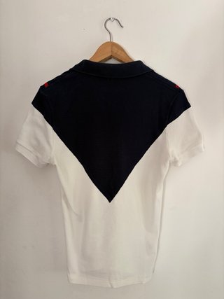 Polo Lacoste Blu/Bianco con Logo Coccodrillo