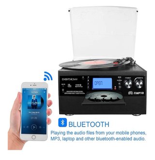 DIGITNOW! Tocadiscos Vinilo Bluetooth CD USB FM