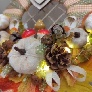 Ghirlanda Autunnale Zucca e Foglie