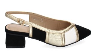 Zapatos de fiesta negros y dorados