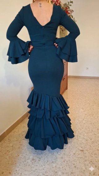 Traje de Flamenca Azul Petróleo TODAS LAS TALLAS