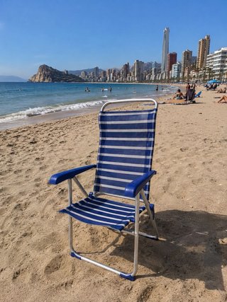 2 Sillas Playa Plegables Azul/Blanco