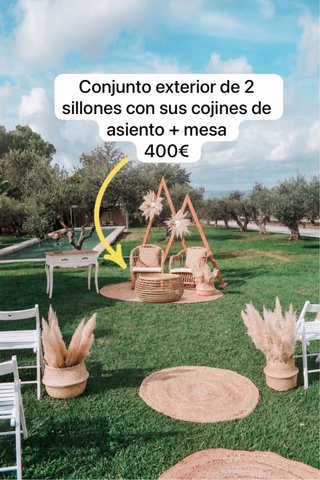 Conjunto exterior 2 sillones + mesa