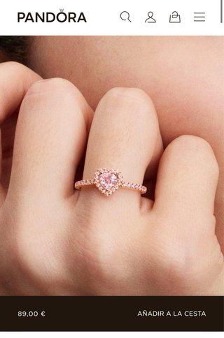 Anello Pandora Cuore Rosa Bagno Oro