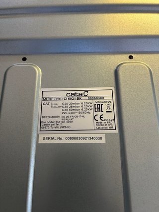 Placa de gas Cata CI 6021 BK