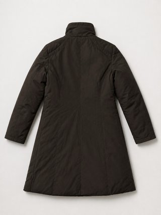 Cappotto lungo Moncler donna nero collo alto zip
