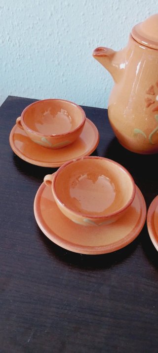 Juego de té de barro