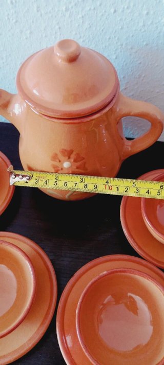 Juego de té de barro