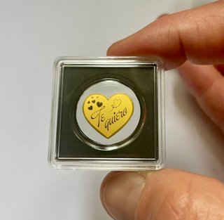Moneda Corazón Te Quiero Chapada en Oro