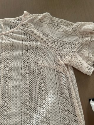 Blusa encaje calado transparente