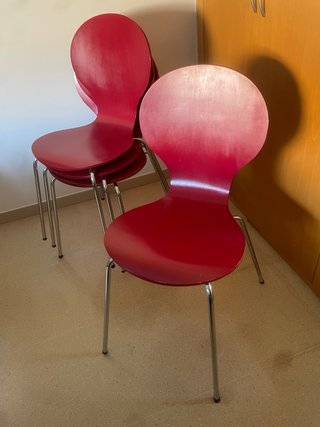 Juego 4 Sillas Diseño Rojas