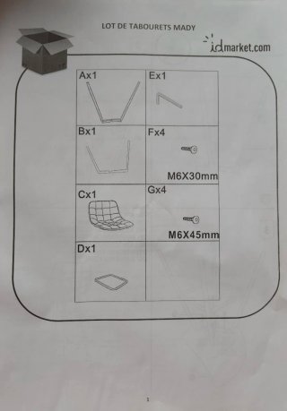 Banqueta alta de cuero marrón (4 unidades)