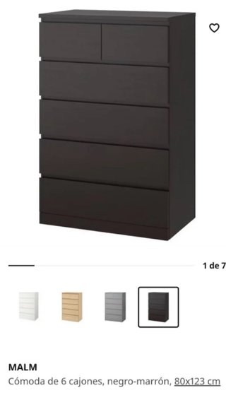 Cómoda MALM 6 cajones negro-marrón OFERTA SOLO HOY