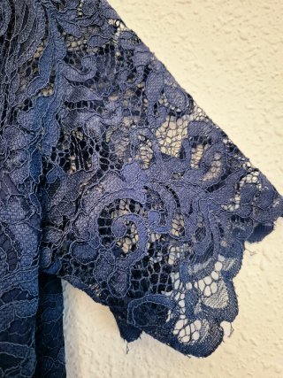 Vestido de fiesta de encaje azul marino Talla L